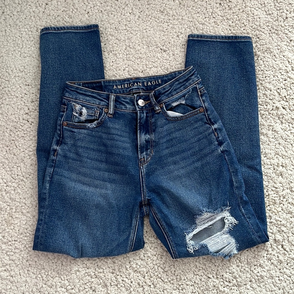 American Eagle Mom Straight Jean Stretch 0